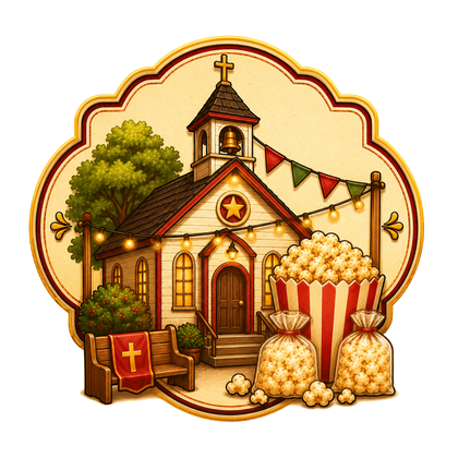 Church event kettle corn graphic